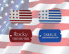 Custom Engraved American Flag Military ID Dog Tag